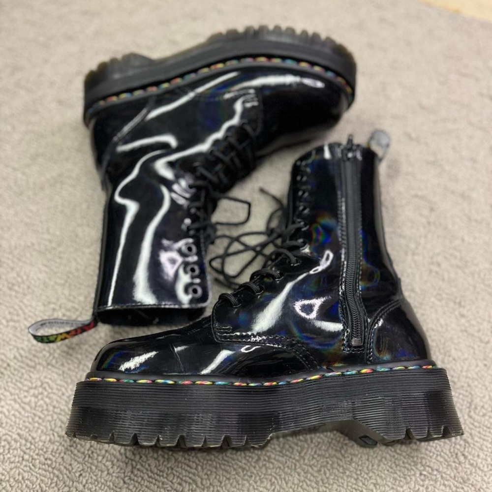Dr Martens Jadon Hi Rainbow Hologram UK 6